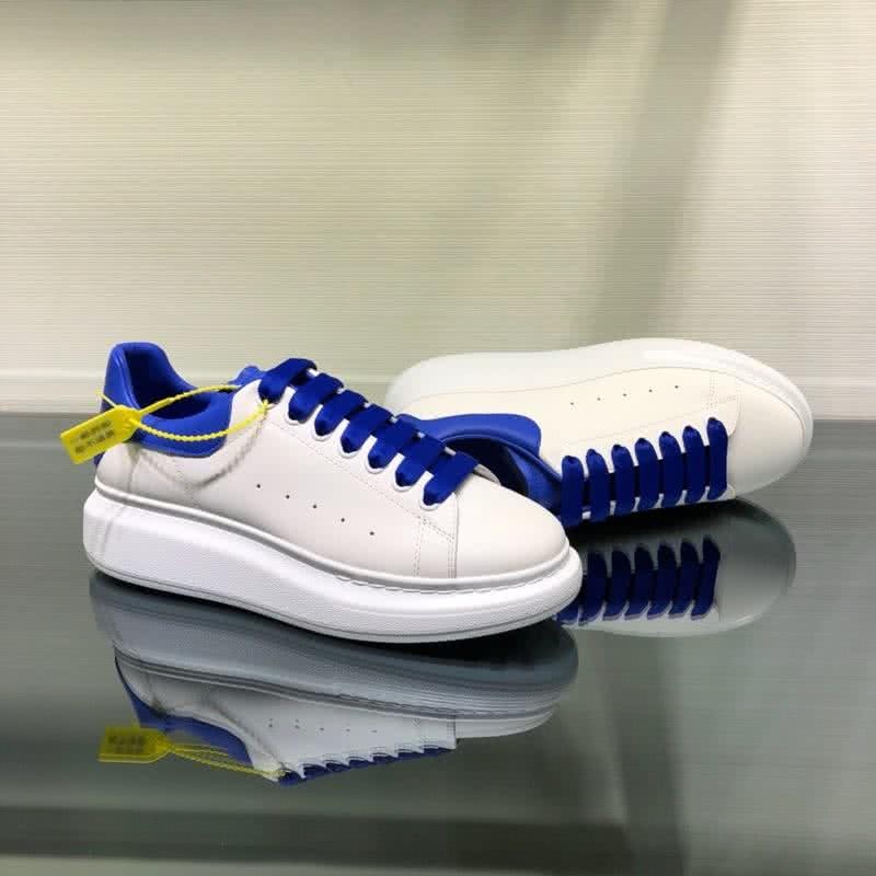 Alexander McQueen Sneakers Blue Shoelaces White Men 5