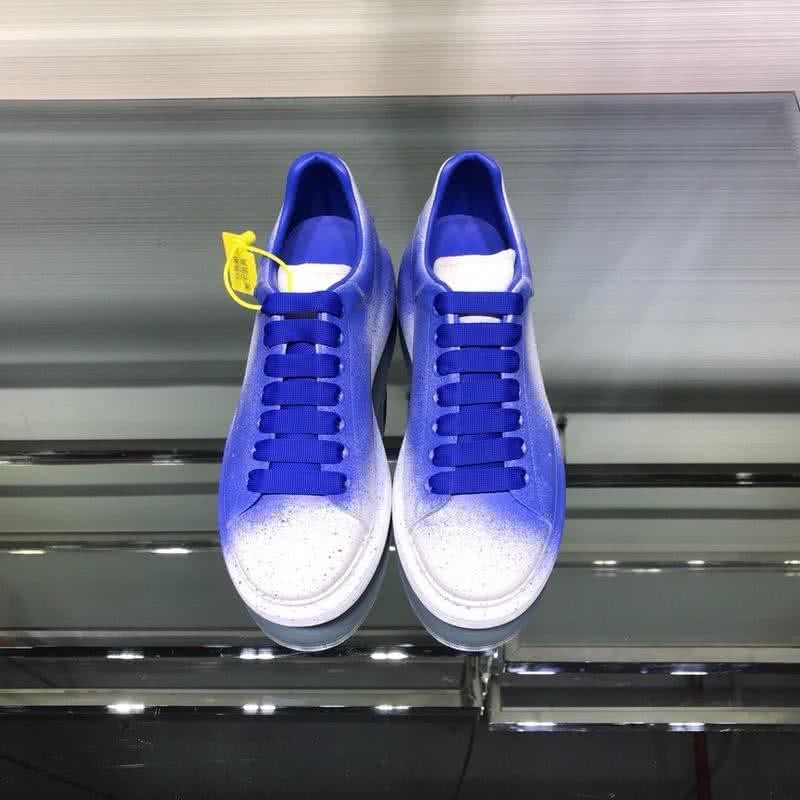 Alexander McQueen Sneakers Leather Blue White Men 2