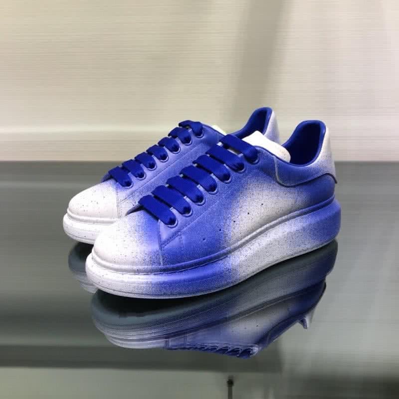Alexander McQueen Sneakers Leather Blue White Men 3