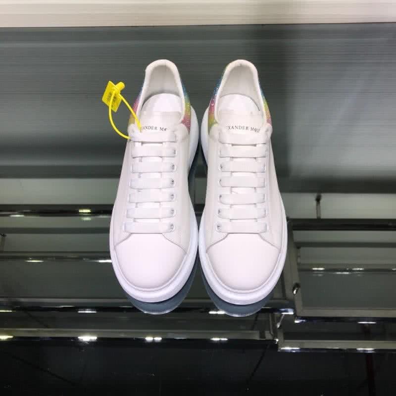 Alexander McQueen Sneakers Leather Iridescent Shoe Tail White Men 2