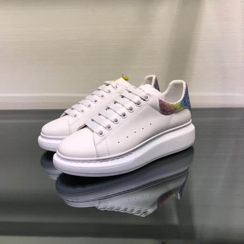 Alexander McQueen Sneakers Leather Iridescent Shoe Tail White Men 3