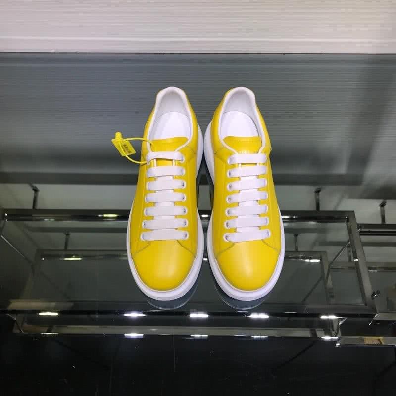 Alexander McQueen Sneakers Leather Yellow Upper White Sole Men 2
