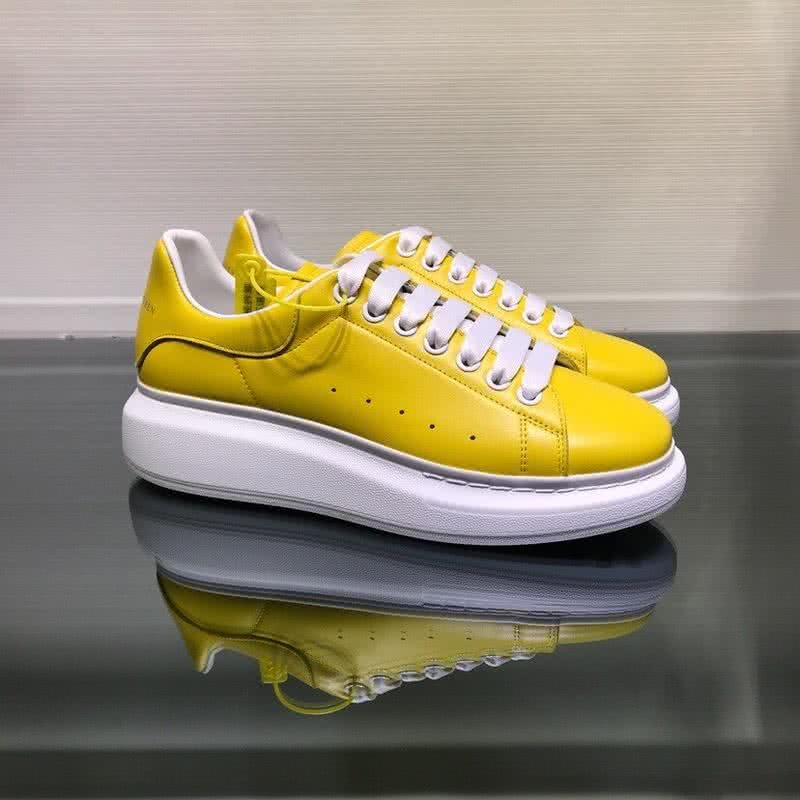 Alexander McQueen Sneakers Leather Yellow Upper White Sole Men 1