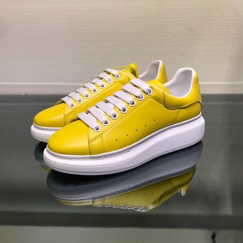 Alexander McQueen Sneakers Leather Yellow Upper White Sole Men 3