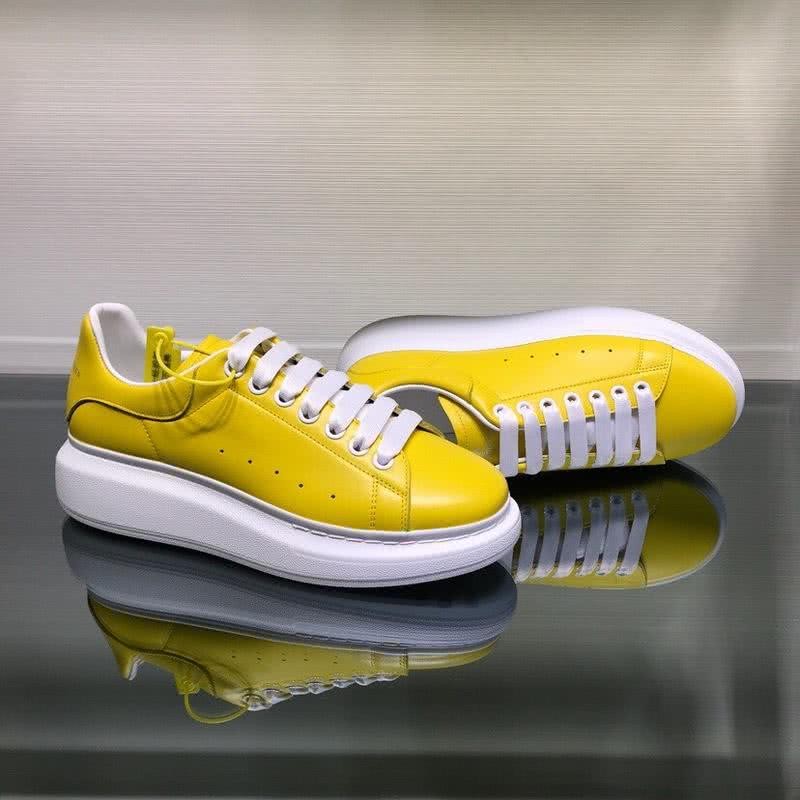 Alexander McQueen Sneakers Leather Yellow Upper White Sole Men 4