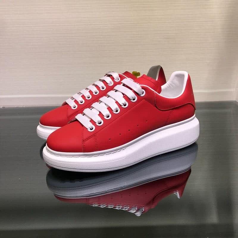 Alexander McQueen Sneakers Leather Red Upper White Sole Men 3