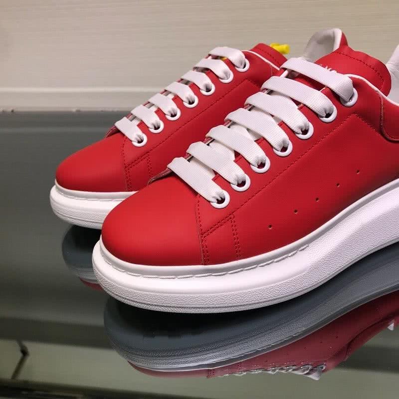 Alexander McQueen Sneakers Leather Red Upper White Sole Men 8