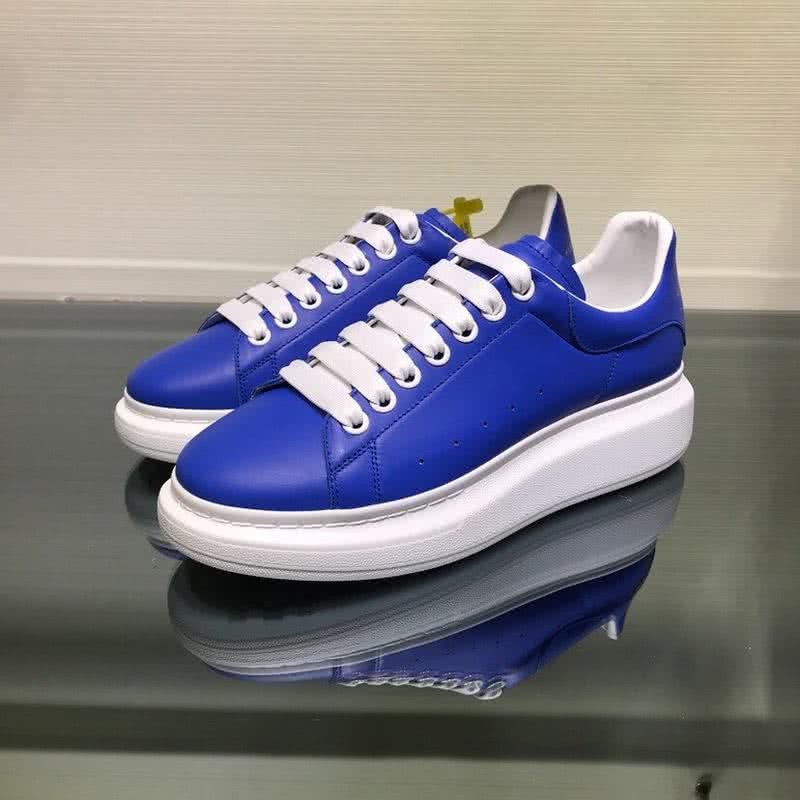 Alexander McQueen Sneakers Leather Blue Upper White Sole Men 3