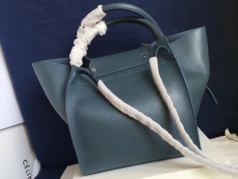Celine Small Big Bag With Long Strap In Supple Grained Calfskin Blue 3