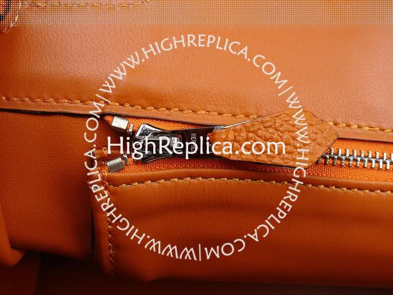 Hermes Birkin 35 Cm Toile And Togo Leather Orange 11