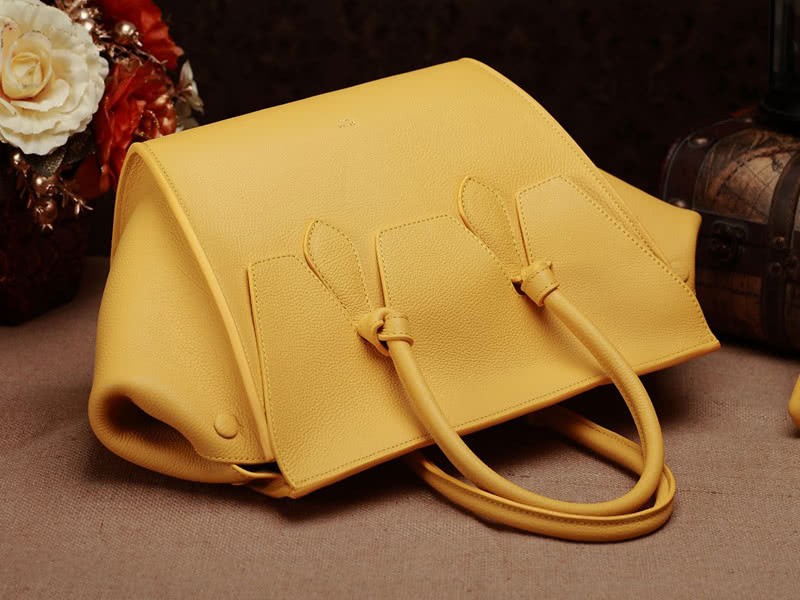 Celine Tie Nano Top Handle Bag Leather Yellow 7