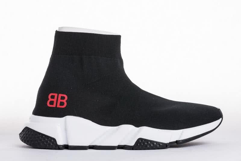 Balenciaga Speed Sock Boots black White Red BB 1