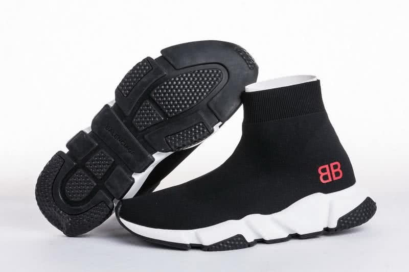 Balenciaga Speed Sock Boots black White Red BB 4
