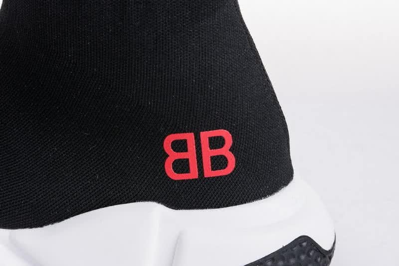 Balenciaga Speed Sock Boots black White Red BB 7