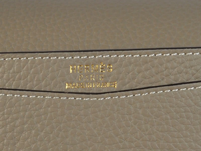 Hermes Pilot Envelope Clutch Grey With Gold Hardware 11