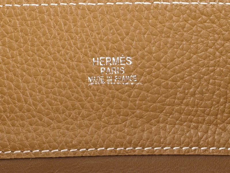 Hermes So Kelly 22cm Clemence Brown Gold 11