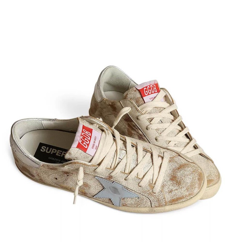 Golden Goose∕GGDB Women's Super-Star with smoky blue leather star and silver heel tab 2