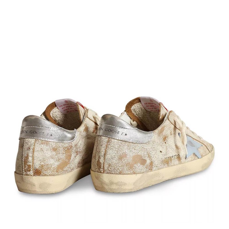 Golden Goose∕GGDB Women's Super-Star with smoky blue leather star and silver heel tab 4