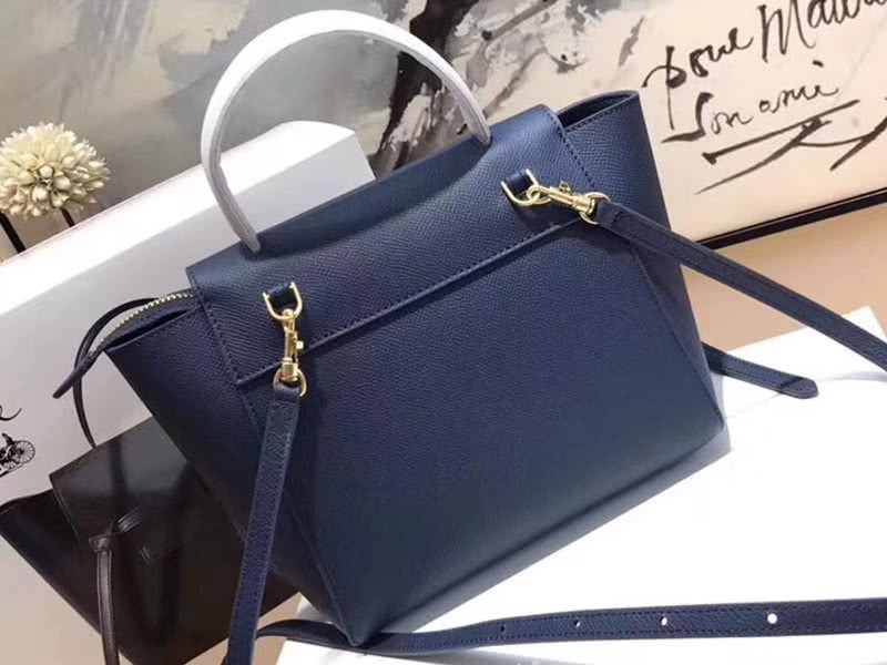Celine Micro Belt Bag In Grained Calfskin Blue 7