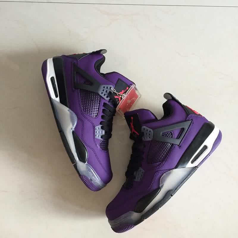Air Jordan 4 Shoes Purple And Grey Men 5