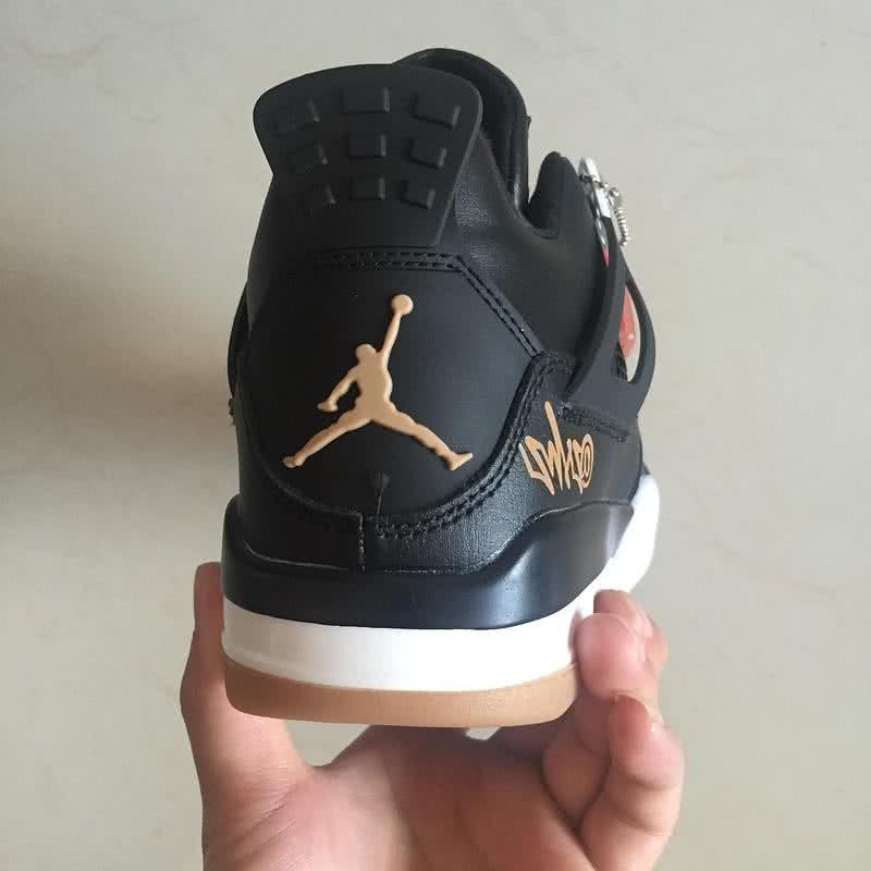 Air Jordan 4 Shoes White And Black Men 4