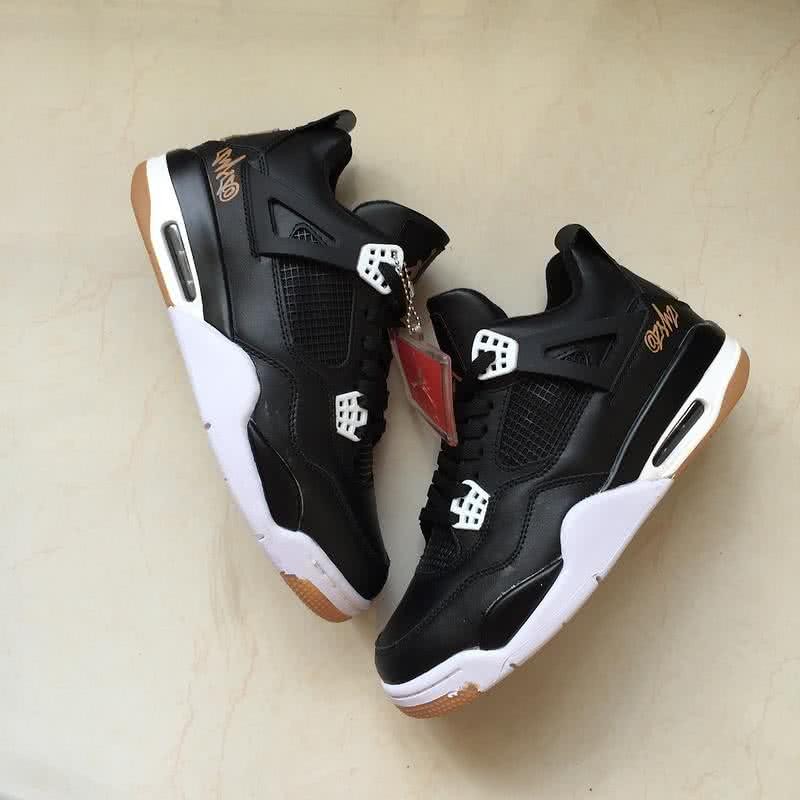 Air Jordan 4 Shoes White And Black Men 6