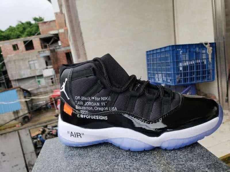 Air Jordan 11 Black Upper And White Sole Men 3