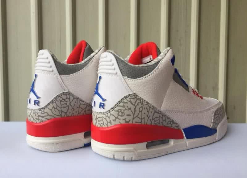 Air Jordan 3 Shoes White Red And Blue Men 3