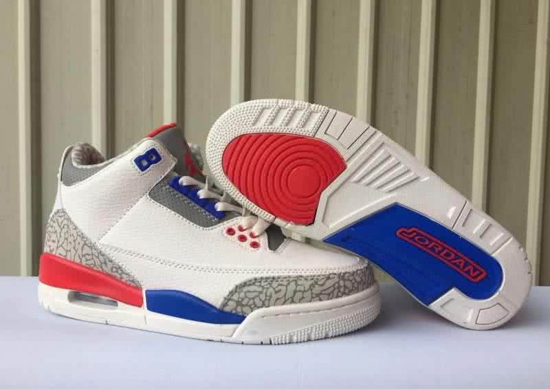 Air Jordan 3 Shoes White Red And Blue Men 1