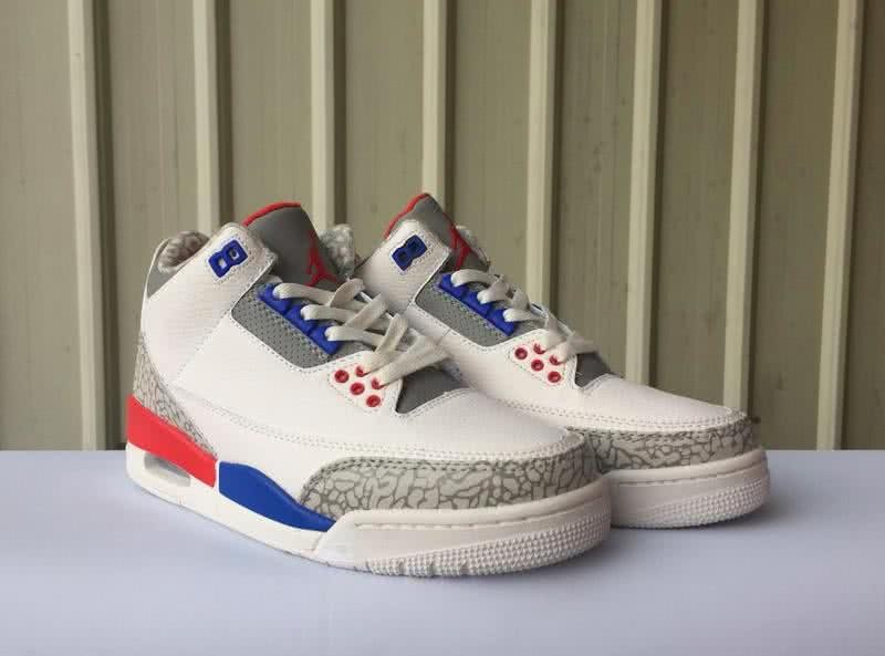 Air Jordan 3 Shoes White Red And Blue Men 5