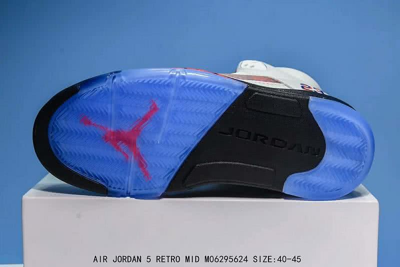 Air Jordan 5 Blue And Orange Men 4