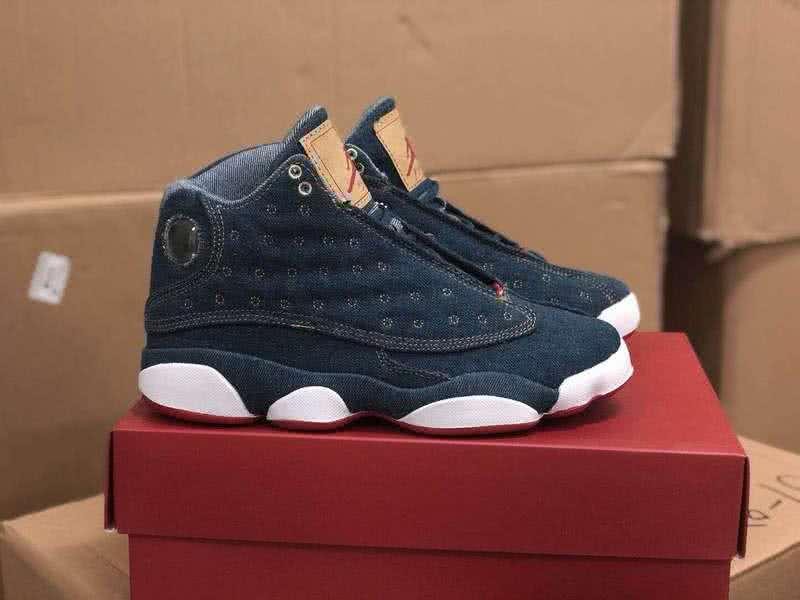 Air Jordan 13 All Jean Upper White And Red Sole Men 6