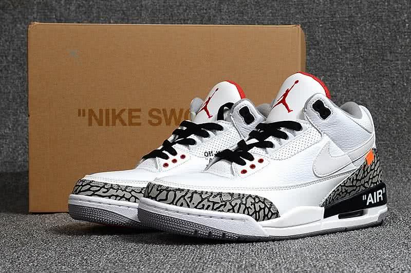 Air Jordan 3 Shoes White And Grey Men 4