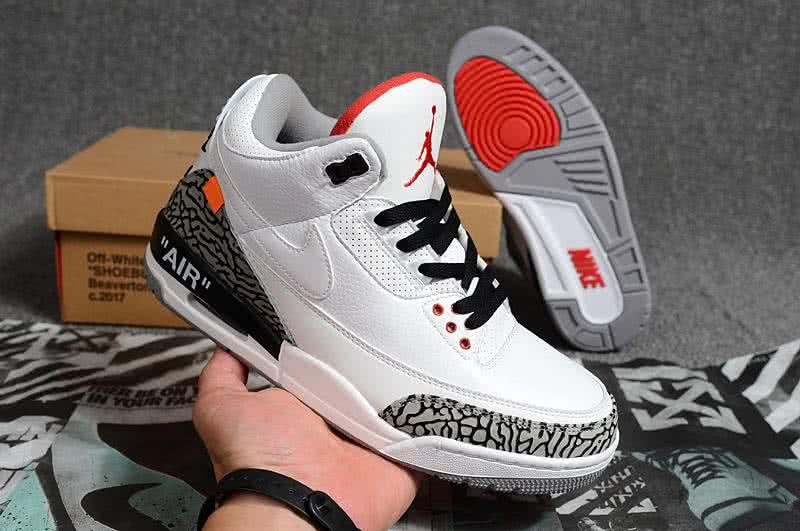 Air Jordan 3 Shoes White And Grey Men 5