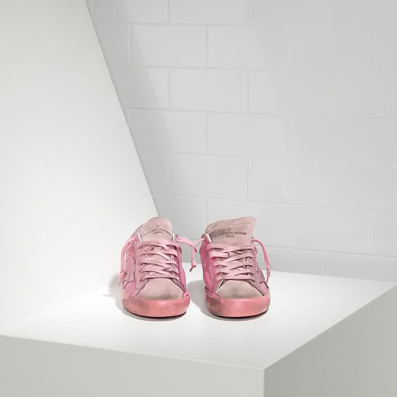 Golden Goose Sneakers Super Star in Pelle e Stella in Pelle Monochromatic Pink 2