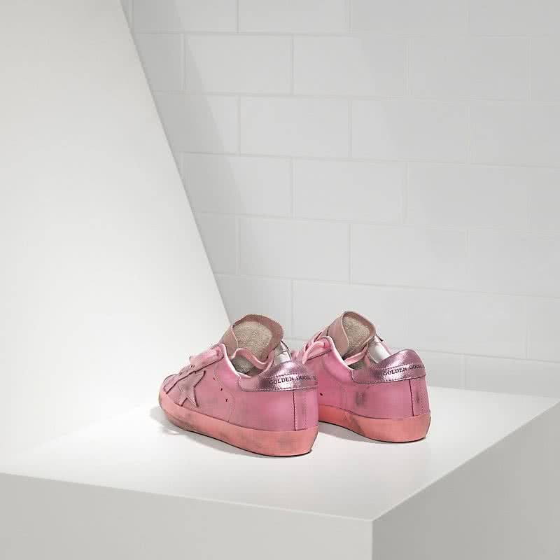 Golden Goose Sneakers Super Star in Pelle e Stella in Pelle Monochromatic Pink 3