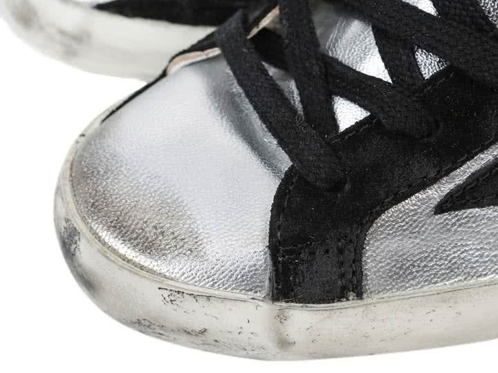 Golden Goose Super Star Sneakers in Leather With Suede Star silver black leather 3