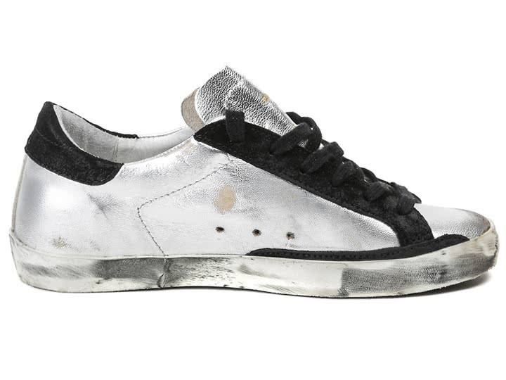 Golden Goose Super Star Sneakers in Leather With Suede Star silver black leather 6