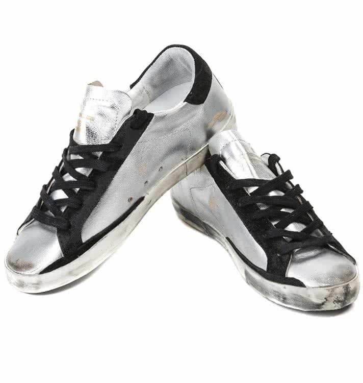 Golden Goose Super Star Sneakers in Leather With Suede Star silver black leather 12