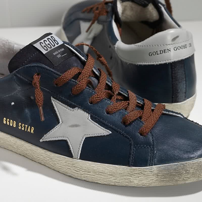 Golden Goose Sneakers Super Star IN Pelle E Stella IN Pelle blue leather brown 4