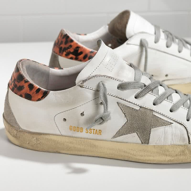 Golden Goose Super Star sneakers in leather with suede star White Leopard Cream 4