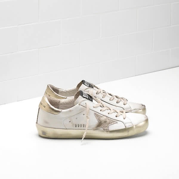 Golden Goose Superstar Sneakers G30WS590.E37 Calf Leather white gold 1