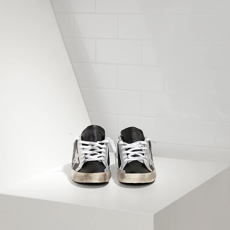 Golden Goose Archive Super Star sneakers in leather with leather star Black Leather Silver 2