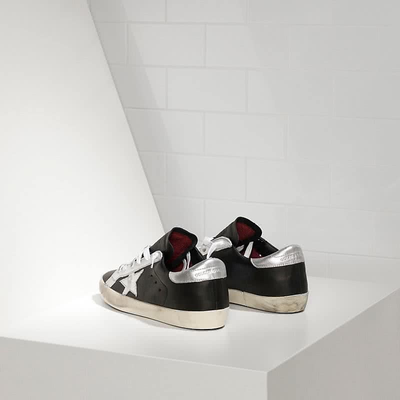 Golden Goose Archive Super Star sneakers in leather with leather star Black Leather Silver 3