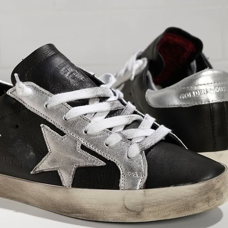 Golden Goose Archive Super Star sneakers in leather with leather star Black Leather Silver 4