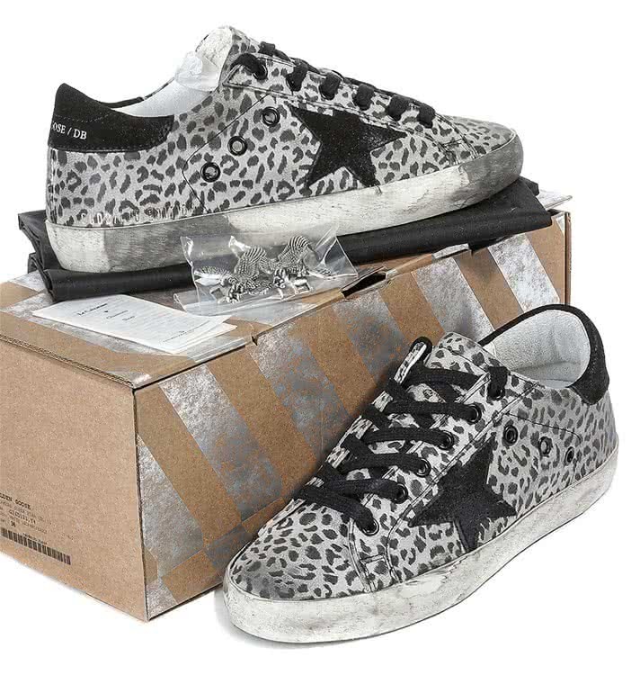 Golden Goose Super Star Sneaker in Leather With Suede Star white leopard eagle 3