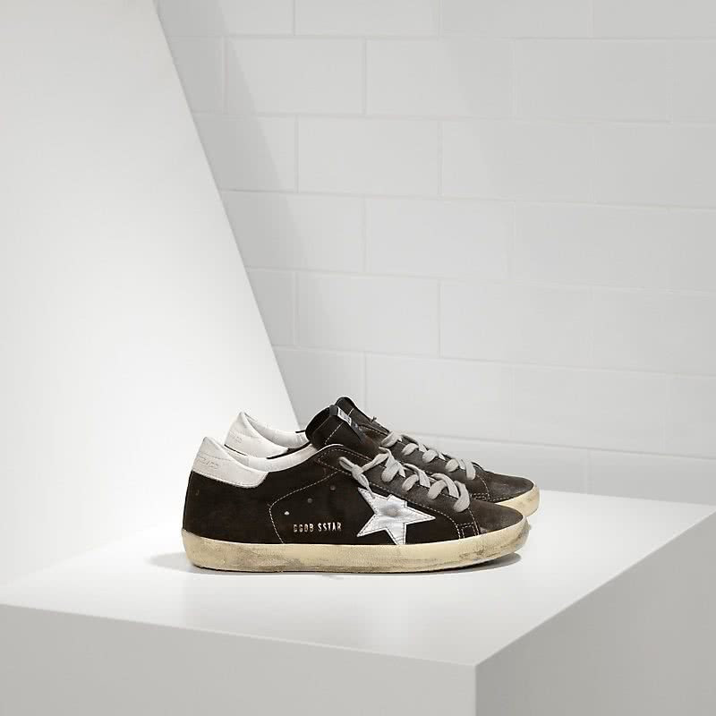 Golden Goose Super Star Sneakers in Suede and Leather star Coffee Suede 1
