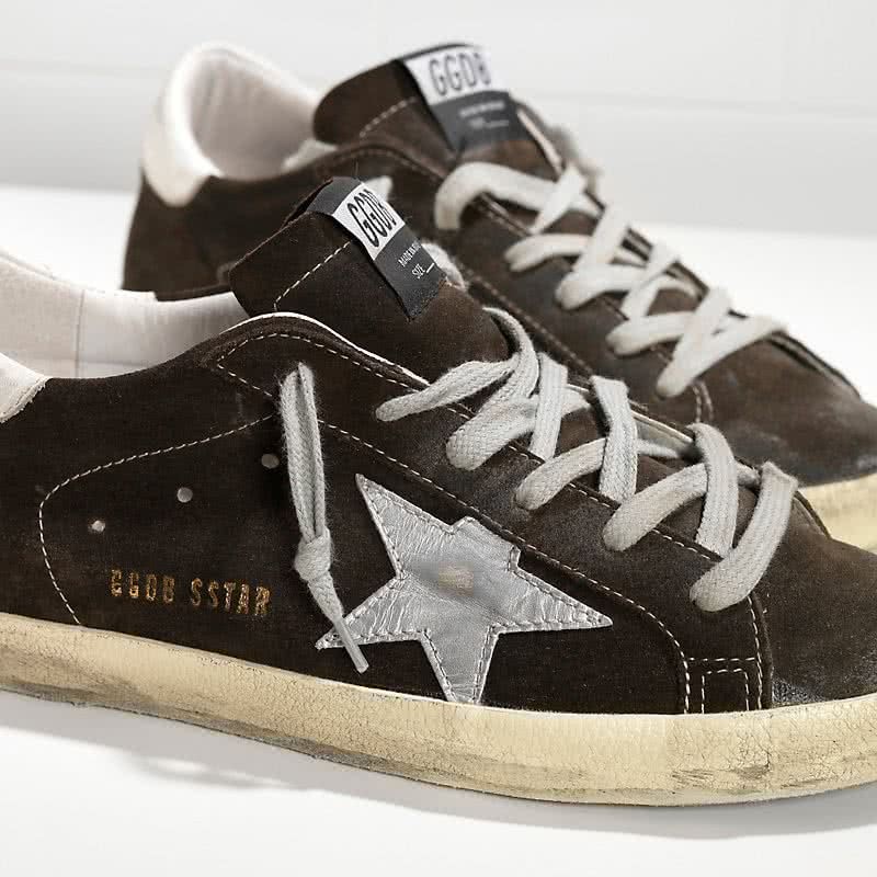 Golden Goose Super Star Sneakers in Suede and Leather star Coffee Suede 4