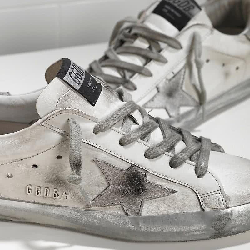 Golden Goose Sneakers Super Star in Pelle e Stella in Camoscio white silver 4