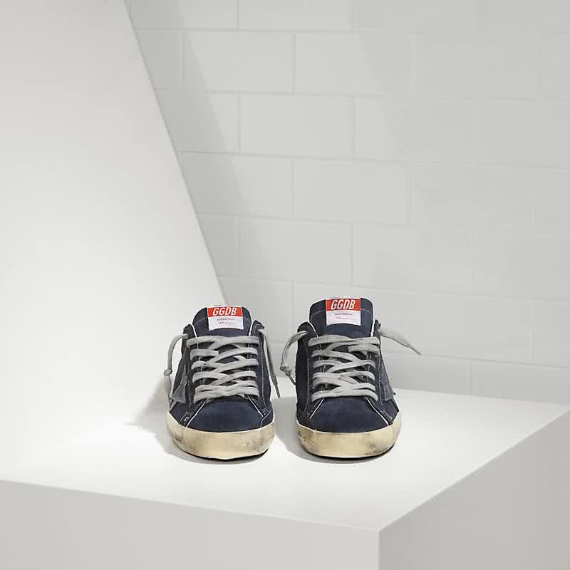 Golden Goose Super Star Sneakers in Suede and Leather star Blue Suede 1